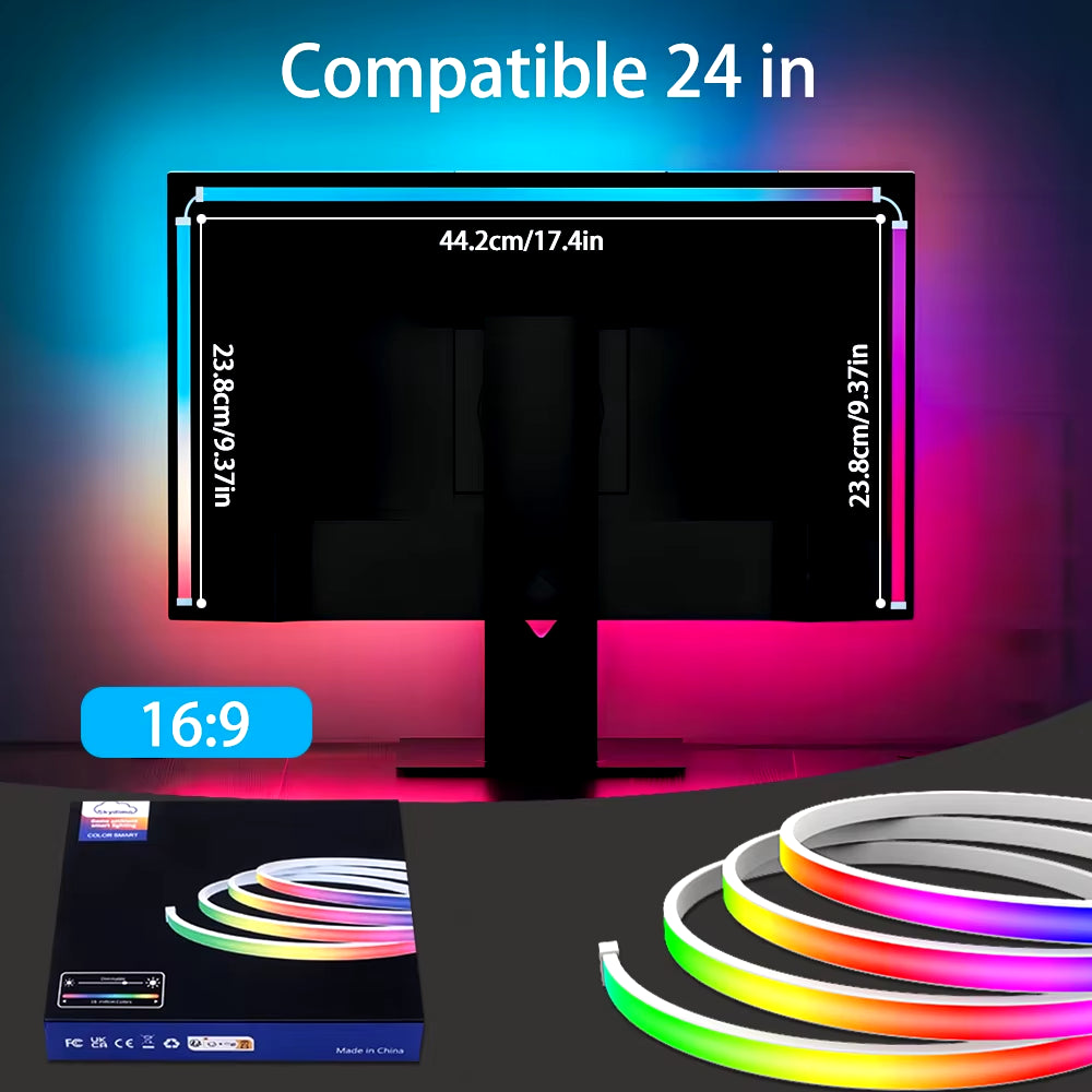 Smart Gaming LED Strip Lights Computer Sync Light Strip Monitor RGB Screen LED Backlight for Gaming Room Atmosphere Decor