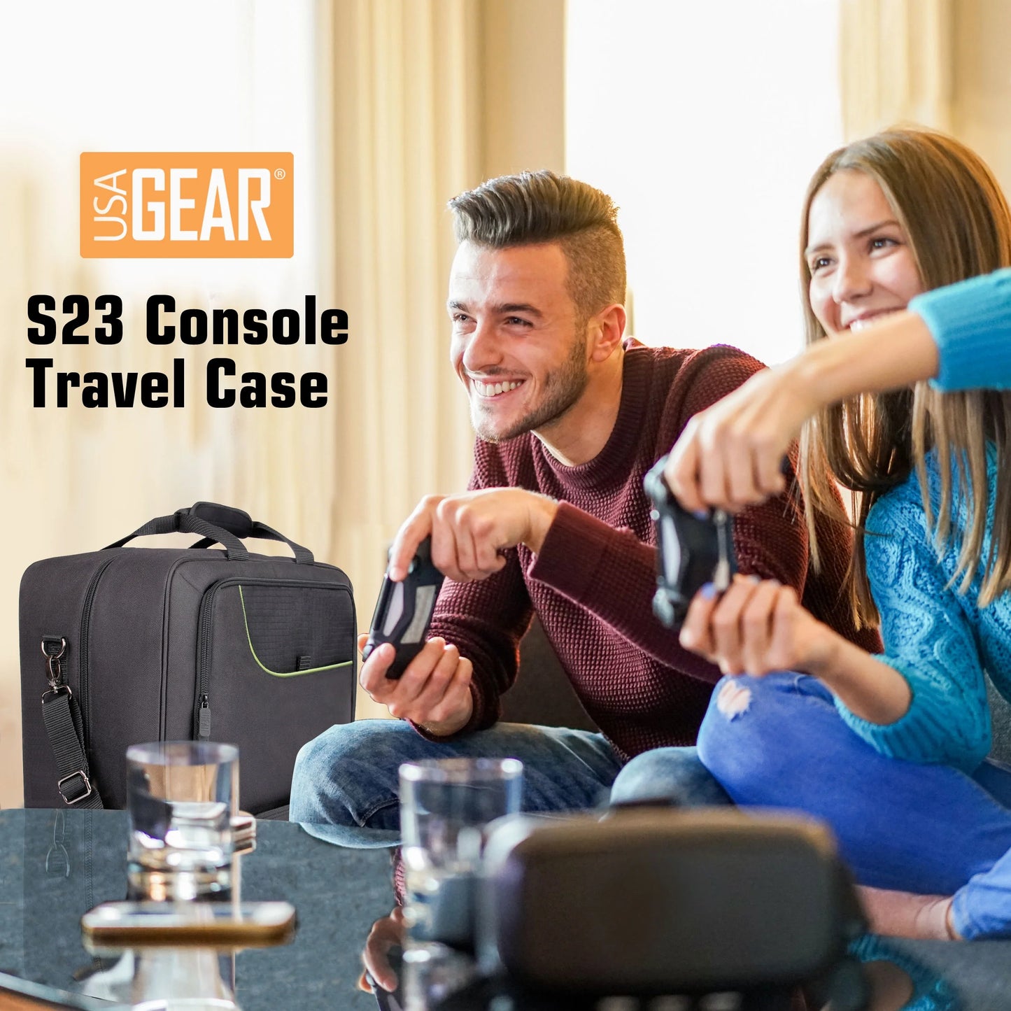 Xbox Series X Case Compatible with Xbox Series Controller, Customizable Interior (Green)