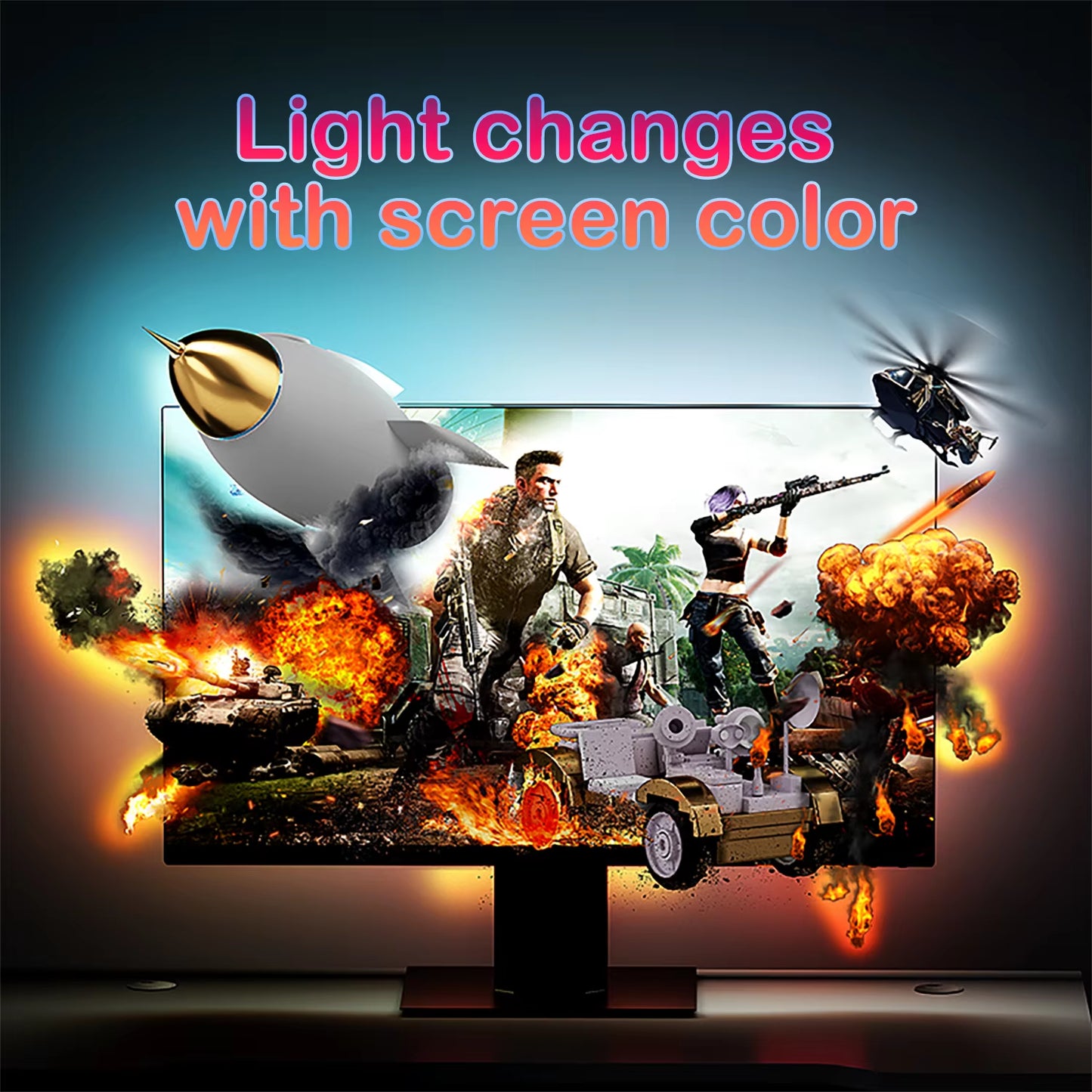 Smart Gaming LED Strip Lights Computer Sync Light Strip Monitor RGB Screen LED Backlight for Gaming Room Atmosphere Decor