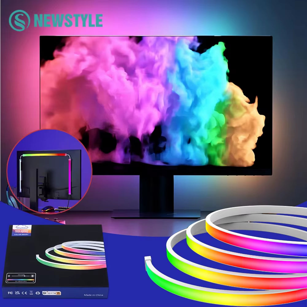 Smart Gaming LED Strip Lights Computer Sync Light Strip Monitor RGB Screen LED Backlight for Gaming Room Atmosphere Decor